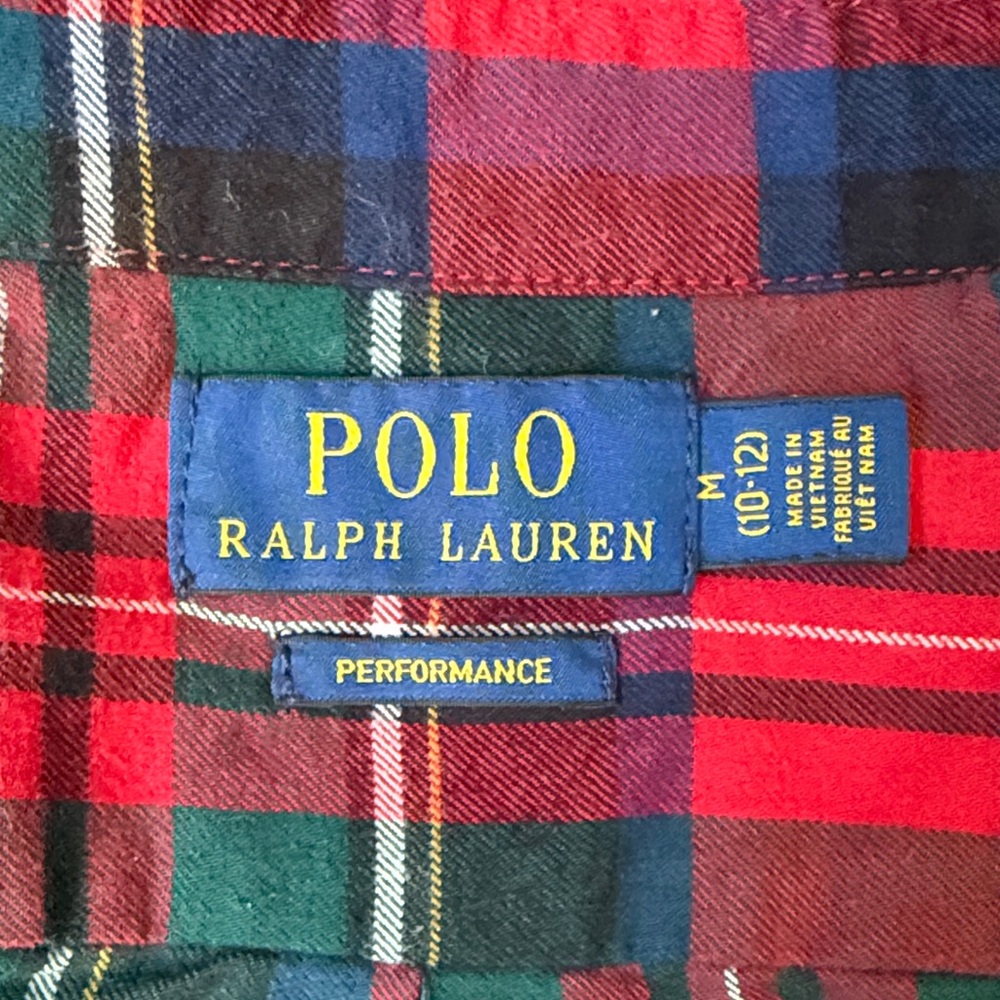 Polo by Ralph Lauren Red and Green Plaid Button Down Shirt